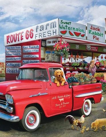 Red Farm Truck Animals Paint By Numbers