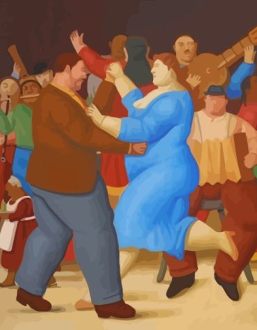 Botero-Style Fat Couples Dancing Paint By Numbers