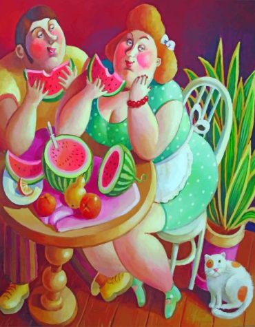 Colorful Fat Couple Paint By Numbers