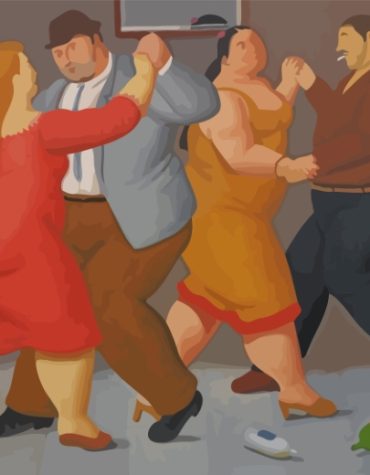 Botero Fat Couples Dancing Paint By Numbers