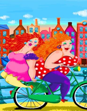 Fat Ladies Cycling Paint By Numbers