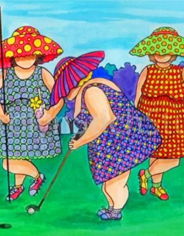 Fat Ladies Golf Fun Paint By Numbers