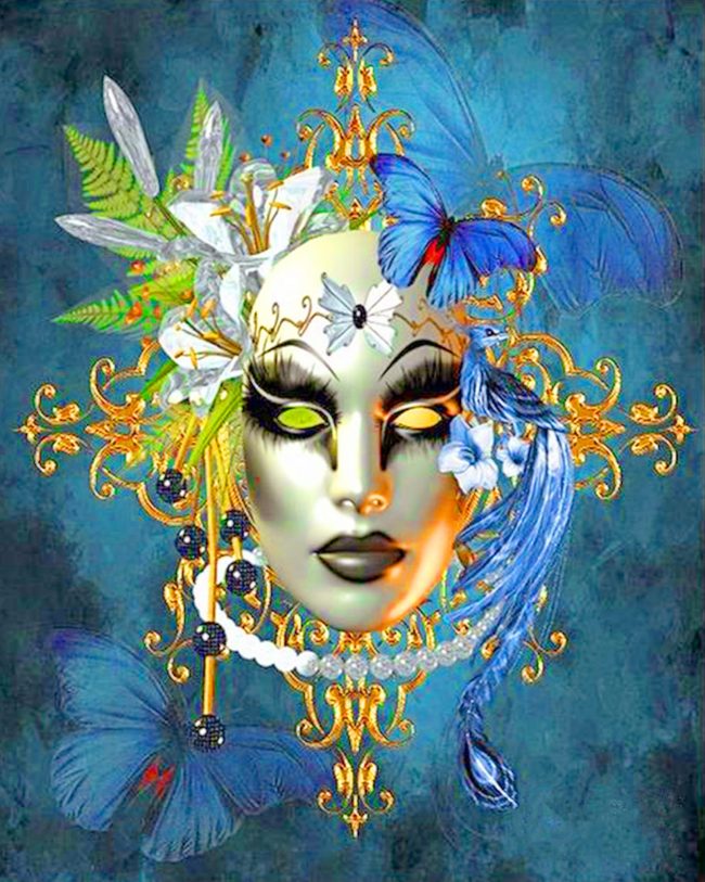 Fantasy Venetian Mask Paint By Numbers