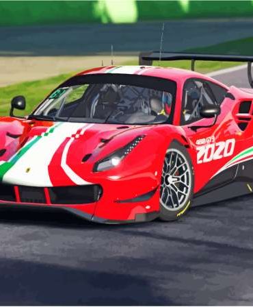 Ferrari 488 GT3 Racing Car Paint By Numbers