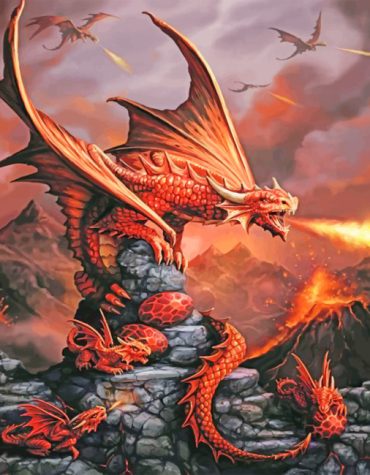Fire Dragon Fantasy Paint By Numbers