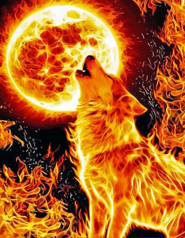 Fire Wolf Fantasy Paint By Numbers