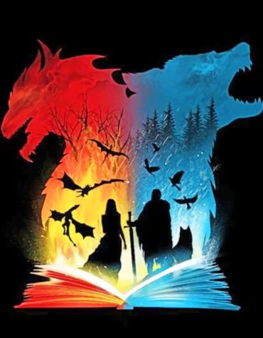 Fire and Ice Silhouette Paint By Numbers