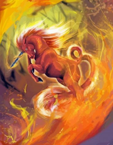 Fire Unicorn Fantasy Paint By Numbers