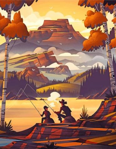 Fisherman Scenic Artwork Paint By Numbers