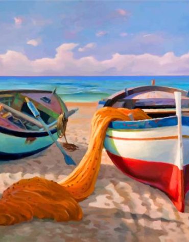 Beachside Boats Paint By Numbers