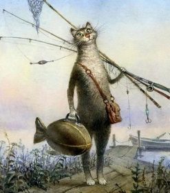 Cat and Fish Adventure Paint By Numbers