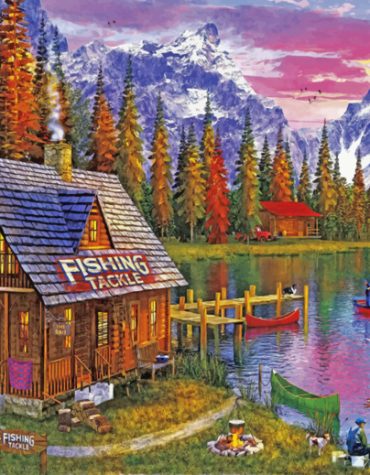 Fishing Cabin Lakeside Retreat Paint By Numbers