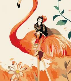 Flamingo Little Girl Paint By Numbers