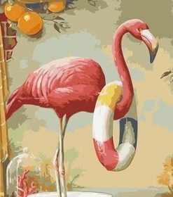 Flamingo Swimming Paint By Numbers