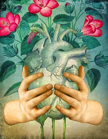 Floral Green Heart Paint By Numbers