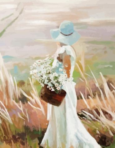 Flower Picking Scene Paint By Numbers