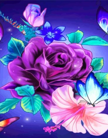 Butterflies and Blossoms Paint By Numbers