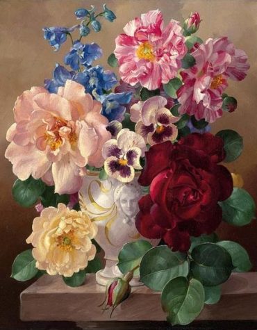 Pink Flower Bouquet Paint By Numbers