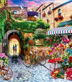 Flowers and Bicycles in Toscana Paint By Numbers