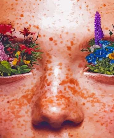 Colorful Freckles Flowers Eyes Paint By Numbers