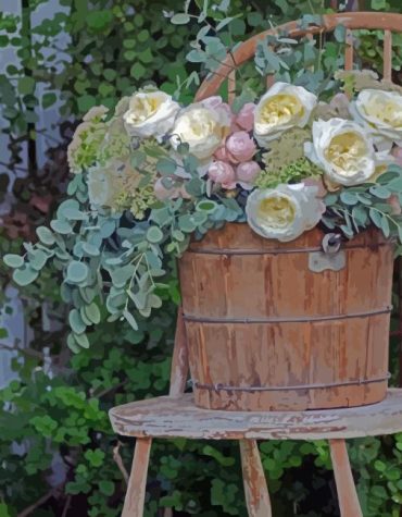 Rustic Roses in a Vase Paint By Numbers