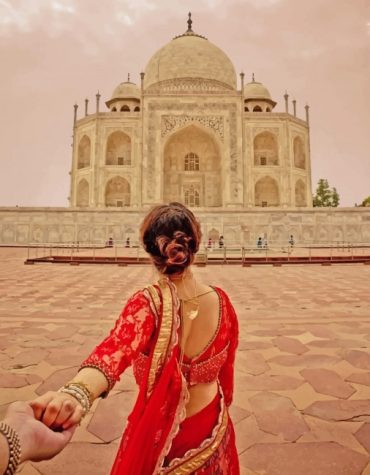 Follow Indian Woman to Taj Mahal Paint By Numbers