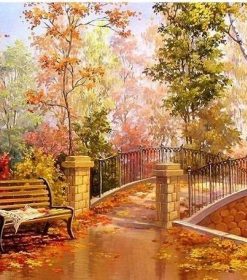 Scenic Forest Bridge Paint By Numbers