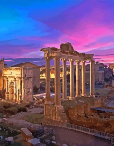 Forum Rome Museum Sunset Paint By Numbers