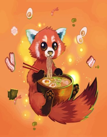 Fox Enjoying Ramen Paint By Numbers
