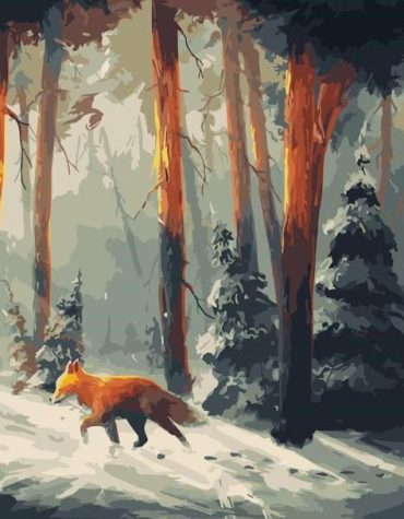 Mountain Fox Scene Paint By Numbers