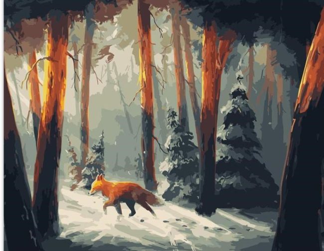 Mountain Fox Scene Paint By Numbers