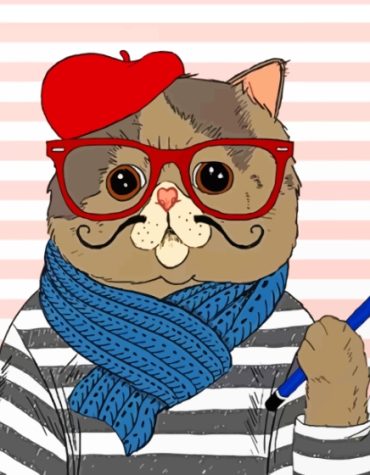 French Cartoon Cat Paint By Numbers