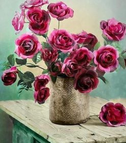Fresh Roses Vase Paint By Numbers