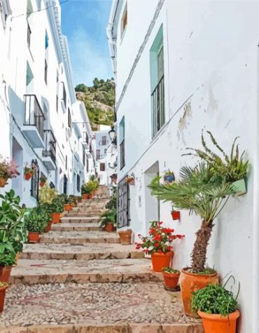 Frigiliana Spain Scenery Paint By Numbers