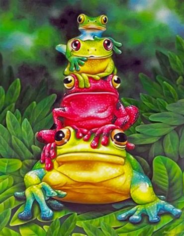 Frog Family Artwork Paint By Numbers