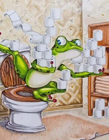 Frog in Bathroom Paint By Numbers