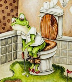 Golfing Frog WC Paint By Numbers