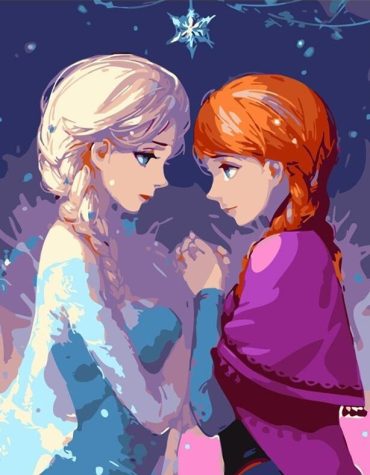 Elsa and Anna Cartoon Paint By Numbers