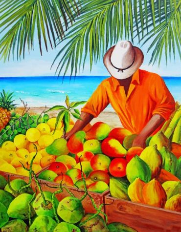 Fruit Seller Men Paint By Numbers