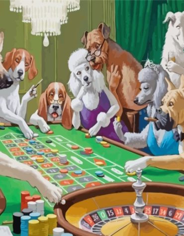 Gambling Dogs Playing Poker Paint By Numbers