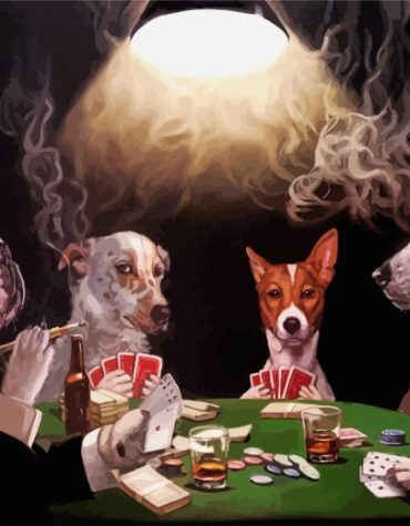 Gambling Dogs Poker Scene Paint By Numbers