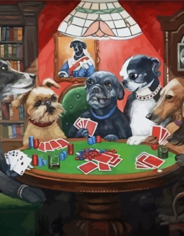 Gambling Dogs Poker Paint By Numbers