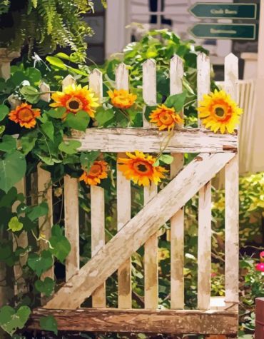 Sunlit Garden Gate Paint By Numbers