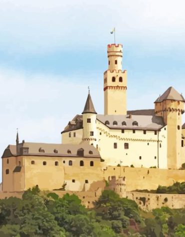 Marksburg Castle Scenic Paint By Numbers