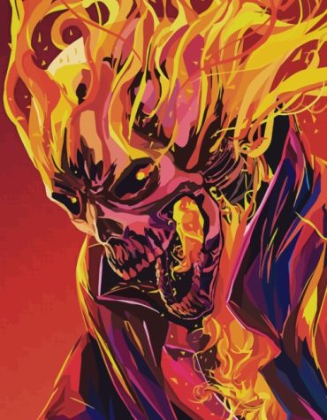 Fantasy Ghost Rider Skulls Paint By Numbers