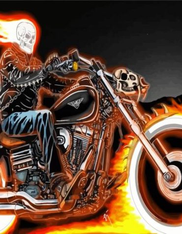 Ghost Rider Flames Paint By Numbers