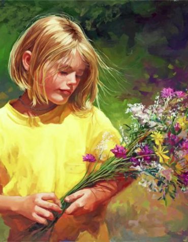 Girl and Flower Beauty Paint By Numbers