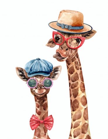 Giraffe and Baby Animal Paint By Numbers