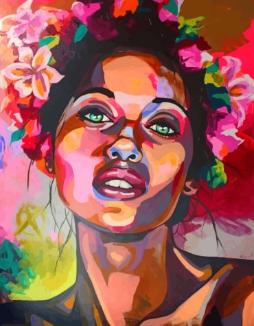 Girl and Flowers Romantic Paint By Numbers