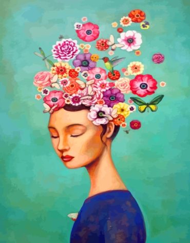 Girl with Flowers Paint By Numbers